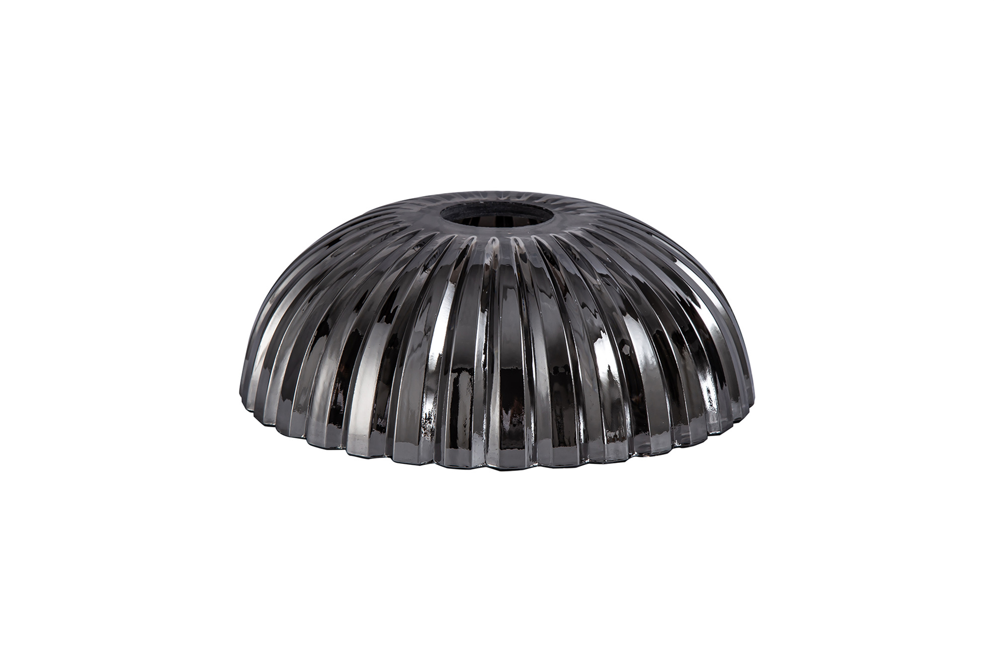 D0620  Gilda Shallow Dome 20cm Shell Effect Glass Shade Smoked
